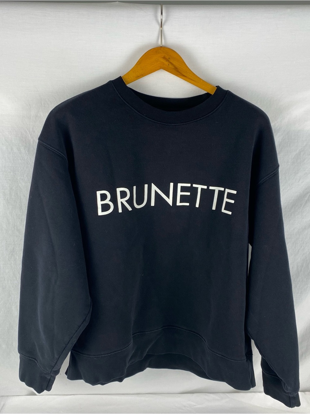 Brunette The Label Black Oversized Wide Sleeve Crewneck Sweatshirt M/L - Picture 2 of 7